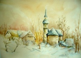Mery sous la neige - Aquarelles