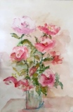 Bouquet rose 58 x 38 - Aquarelles